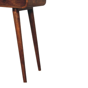 English Elm Solid Wood Handcrafted Two Drawer Entryway Console Table with Curved Apron Detail B182P490955