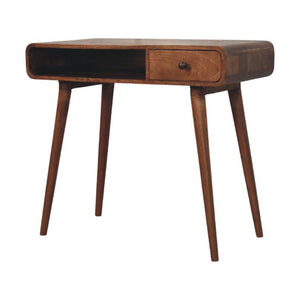 English Elm Solid Wood Handcrafted Writing Desk with Curved Edge for Home Office or Bedroom B182P490956