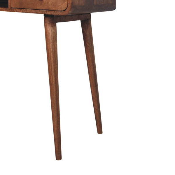 English Elm Solid Wood Handcrafted Writing Desk with Curved Edge for Home Office or Bedroom B182P490956