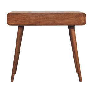 English Elm Solid Wood Handcrafted Writing Desk with Curved Edge for Home Office or Bedroom B182P490956