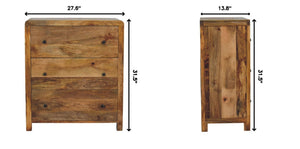 English Elm Solid Wood Three Drawer Chest Handcrafted Storage for Bedroom Hallway or Office B182P490958