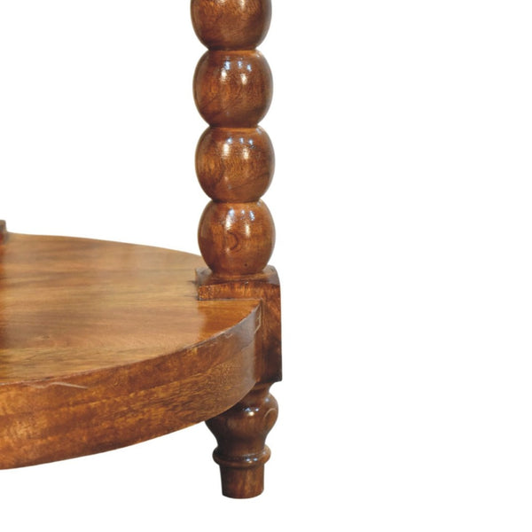 English Elm Solid Wood Handcrafted Round Spindle Leg Side Table for Living Room or Bedroom B182P490959