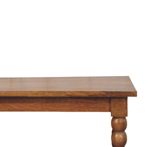English Elm Solid Wood Spindle Leg Coffee Table with Open Shelf for Farmhouse Living Rooms B182P490960