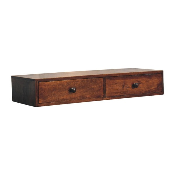 English Elm Solid Wood Handcrafted Slim Console Table Warm Almond Finish for Entryway Hallway B182P490962