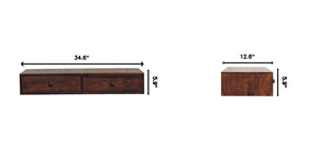 English Elm Solid Wood Handcrafted Slim Console Table Warm Almond Finish for Entryway Hallway B182P490962