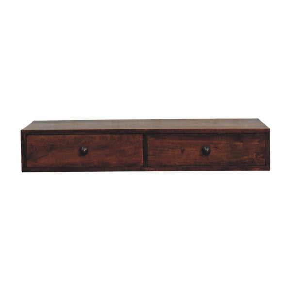 English Elm Solid Wood Handcrafted Slim Console Table Warm Almond Finish for Entryway Hallway B182P490962