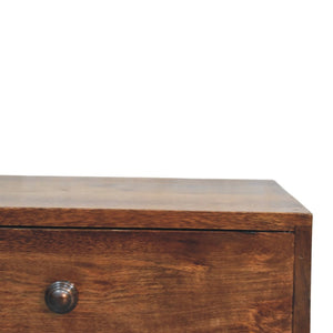 English Elm Solid Wood Handcrafted Slim Console Table Warm Almond Finish for Entryway Hallway B182P490962