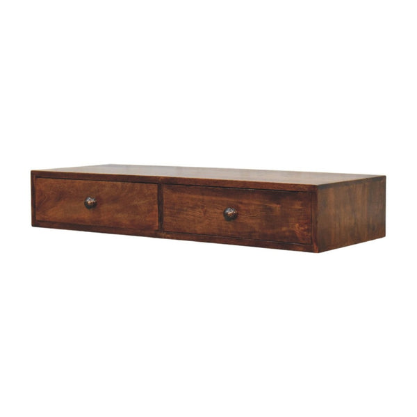 English Elm Solid Wood Handcrafted Slim Console Table Warm Almond Finish for Entryway Hallway B182P490962