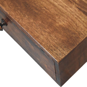 English Elm Solid Wood Handcrafted Slim Console Table Warm Almond Finish for Entryway Hallway B182P490962