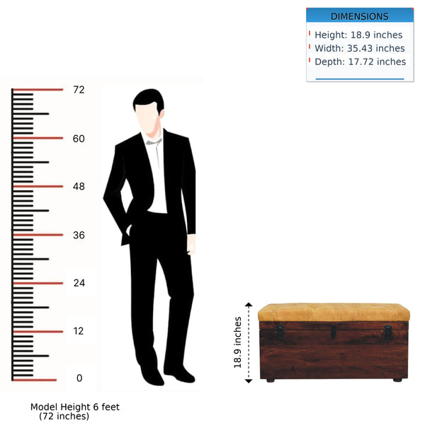 English Elm Solid Walnut Handmade Lift Top Storage Bench with Tan Leather Seat for Entryway B182P490963