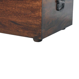 English Elm Solid Walnut Handmade Lift Top Storage Bench with Tan Leather Seat for Entryway B182P490963