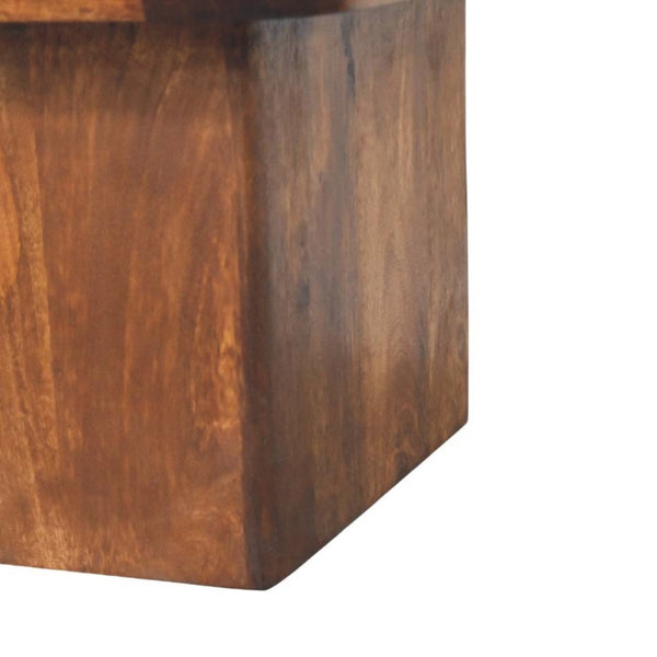English Elm Solid Wood Tray Frame Square Coffee Table with Genuine Travertine Stone Top B182P490965