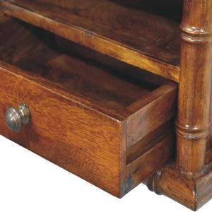 English Elm Bamboo Inspired Floating Nightstand Solid Mango Wood Wall Mounted Bedroom Storage B182P510064