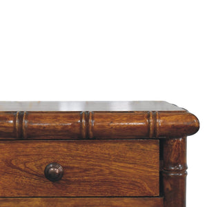 English Elm Bamboo and Mango Wood Floating Nightstand with Two Drawers for Small Bedrooms B182P510065