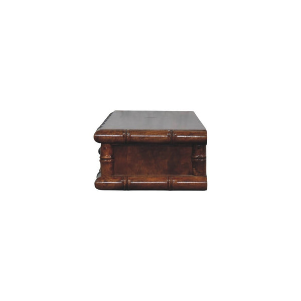 English Elm Bamboo Inspired Mango Wood Console with Two Drawers for Entryways and Hallways B182P510066