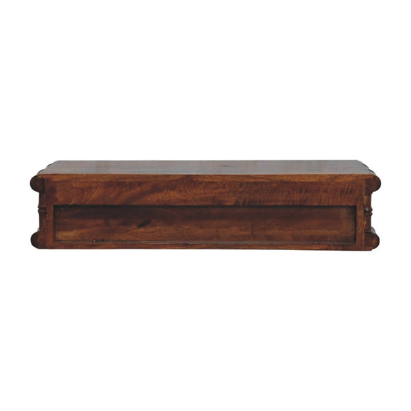 English Elm Bamboo Inspired Mango Wood Console with Two Drawers for Entryways and Hallways B182P510066