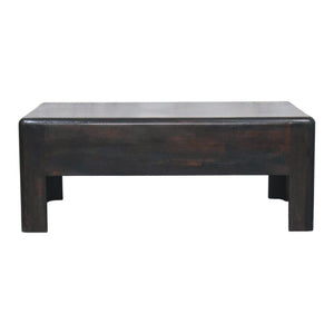 English Elm Velvet Mocha Solid Wood Block Coffee Table Low Profile Living Room Centerpiece B182P510067