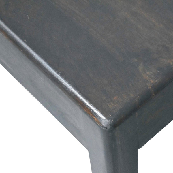 English Elm Velvet Mocha Solid Wood Block Coffee Table Low Profile Living Room Centerpiece B182P510067