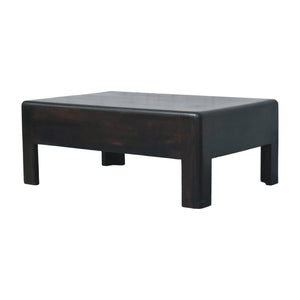 English Elm Velvet Mocha Solid Wood Block Coffee Table Low Profile Living Room Centerpiece B182P510067