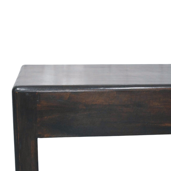English Elm Velvet Mocha Solid Wood Block Coffee Table Low Profile Living Room Centerpiece B182P510067