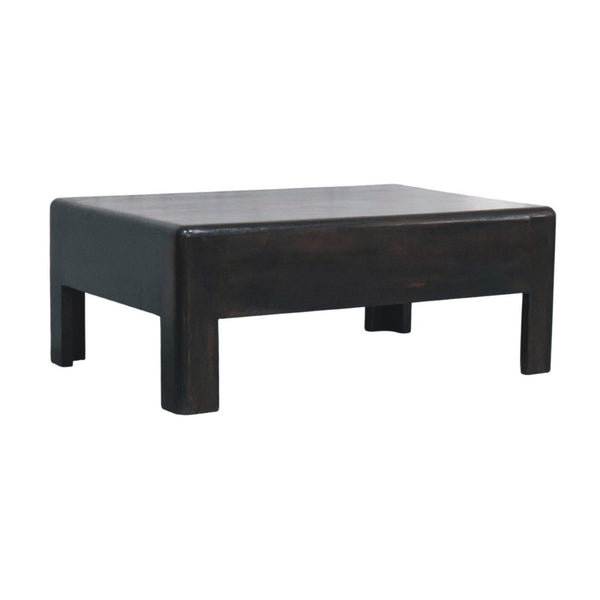 English Elm Velvet Mocha Solid Wood Block Coffee Table Low Profile Living Room Centerpiece B182P510067