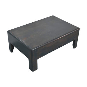English Elm Velvet Mocha Solid Wood Block Coffee Table Low Profile Living Room Centerpiece B182P510067