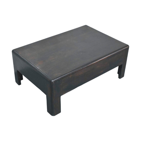 English Elm Velvet Mocha Solid Wood Block Coffee Table Low Profile Living Room Centerpiece B182P510067