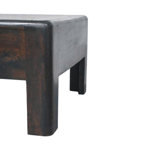 English Elm Velvet Mocha Solid Wood Block Coffee Table Low Profile Living Room Centerpiece B182P510067