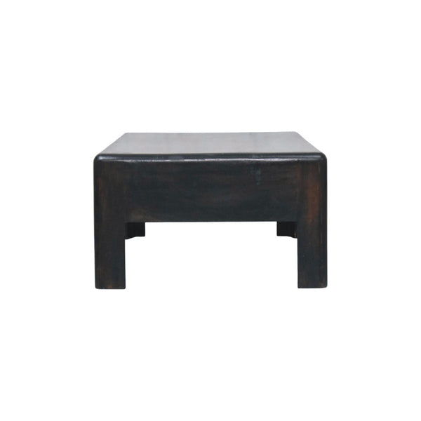 English Elm Velvet Mocha Solid Wood Block Coffee Table Low Profile Living Room Centerpiece B182P510067