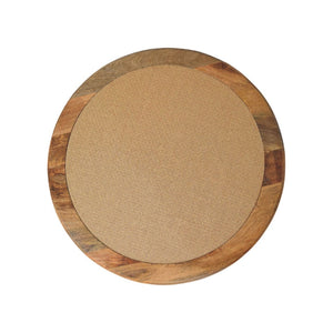 English Elm Spindle Leg Round Rattan Coffee Table Handcrafted Mango Wood for Boho Living Rooms B182P510068