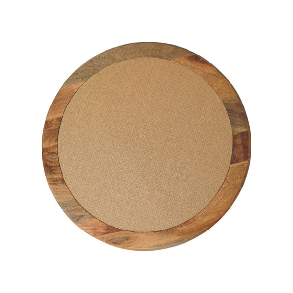 English Elm Spindle Leg Round Rattan Coffee Table Handcrafted Mango Wood for Boho Living Rooms B182P510068