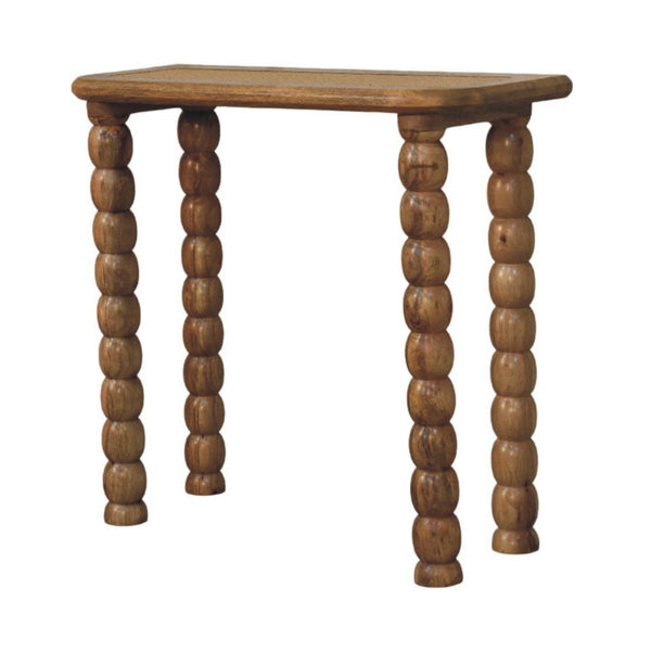 English Elm Spindle Rattan Inlay Mango Wood Console Table for Entryways and Narrow Spaces B182P510069