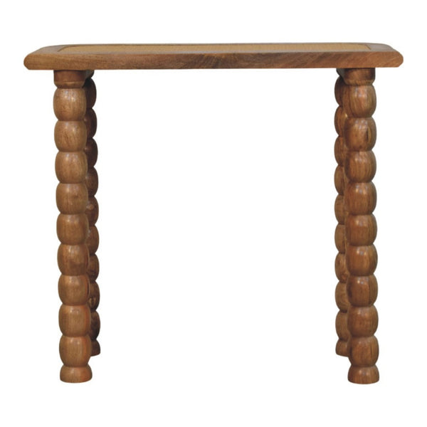 English Elm Spindle Rattan Inlay Mango Wood Console Table for Entryways and Narrow Spaces B182P510069