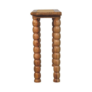 English Elm Spindle Rattan Inlay Mango Wood Console Table for Entryways and Narrow Spaces B182P510069