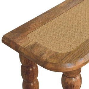 English Elm Spindle Rattan Inlay Mango Wood Console Table for Entryways and Narrow Spaces B182P510069