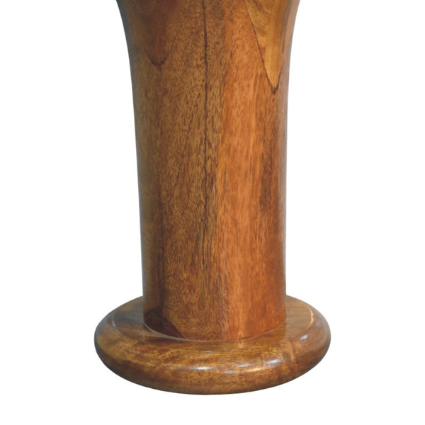 English Elm Pedestal Curved Mango Wood Nightstand with Drawer for Bedroom Organic Modern Decor B182P510070