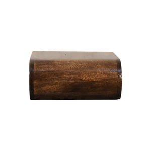 English Elm Rounded Floating Mango Wood Nightstand Push Open Drawer Minimalist Bedroom Storage B182P510079