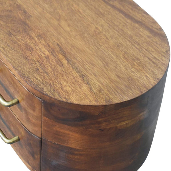 English Elm Solid Mango Wood Media Console with Brass Accents and Nordic Legs for Living Rooms B182P532687