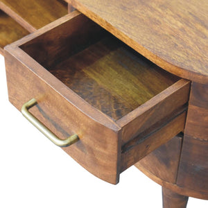 English Elm Solid Mango Wood Media Console with Brass Accents and Nordic Legs for Living Rooms B182P532687