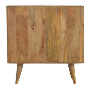 English Elm Solid Mango Wood Cabinet Pineapple Carved Doors Nordic Feet Bohemian Accent Storage B182P532693