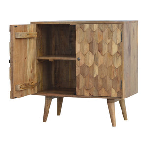 English Elm Solid Mango Wood Cabinet Pineapple Carved Doors Nordic Feet Bohemian Accent Storage B182P532693