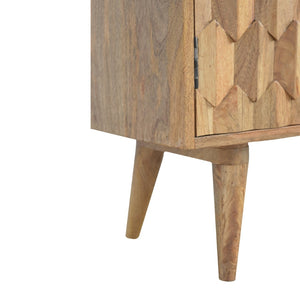 English Elm Solid Mango Wood Cabinet Pineapple Carved Doors Nordic Feet Bohemian Accent Storage B182P532693