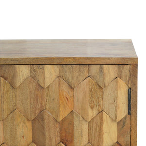 English Elm Solid Mango Wood Cabinet Pineapple Carved Doors Nordic Feet Bohemian Accent Storage B182P532693