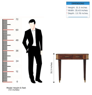 English Elm Solid Mango Wood Console Table Woven Cane Panels Brass Hardware Entryway Storage B182P556742