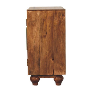 English Elm Solid Mango Wood Arched Groove Cabinet with Brass Hardware for Living Room Storage B182P556747