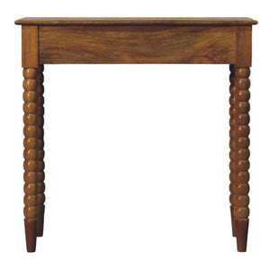 English Elm Artisan Solid Mango Wood Spindle Console Table with Drawer for Entryway or Hallway B182P611664