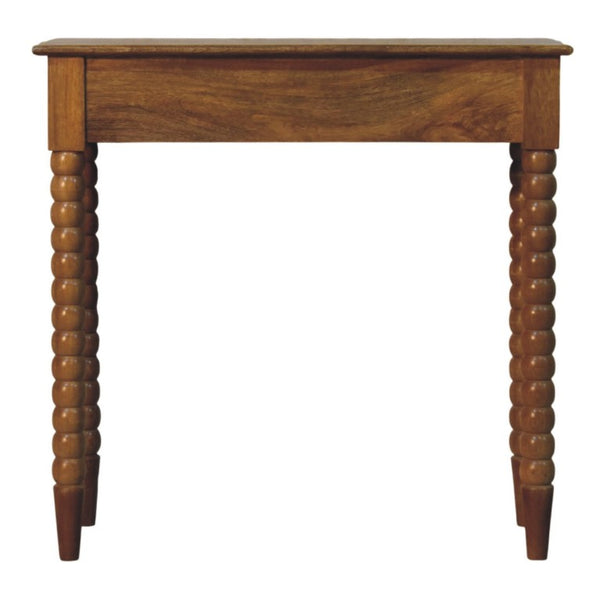 English Elm Artisan Solid Mango Wood Spindle Console Table with Drawer for Entryway or Hallway B182P611664