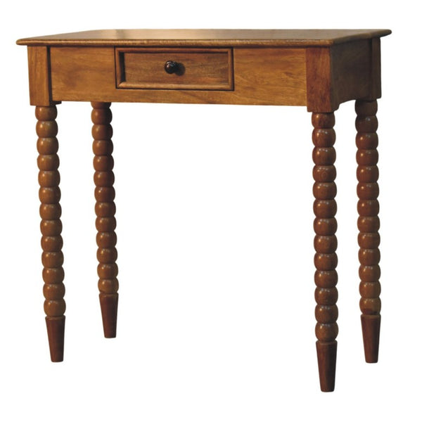 English Elm Artisan Solid Mango Wood Spindle Console Table with Drawer for Entryway or Hallway B182P611664