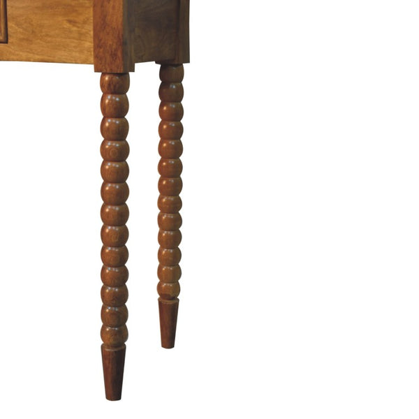 English Elm Artisan Solid Mango Wood Spindle Console Table with Drawer for Entryway or Hallway B182P611664