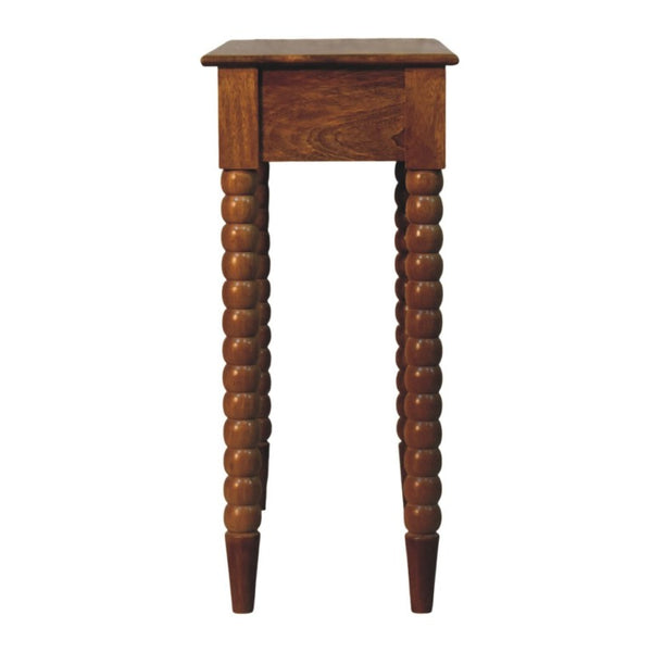 English Elm Artisan Solid Mango Wood Spindle Console Table with Drawer for Entryway or Hallway B182P611664